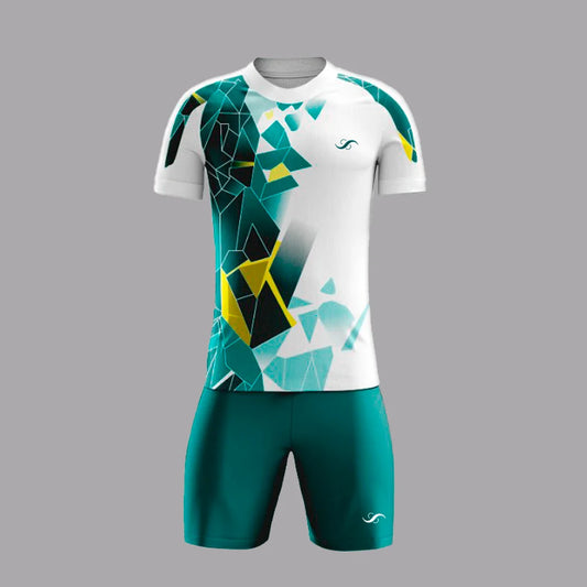 Conjunto de Pádel Blanco y Verde Geométrico