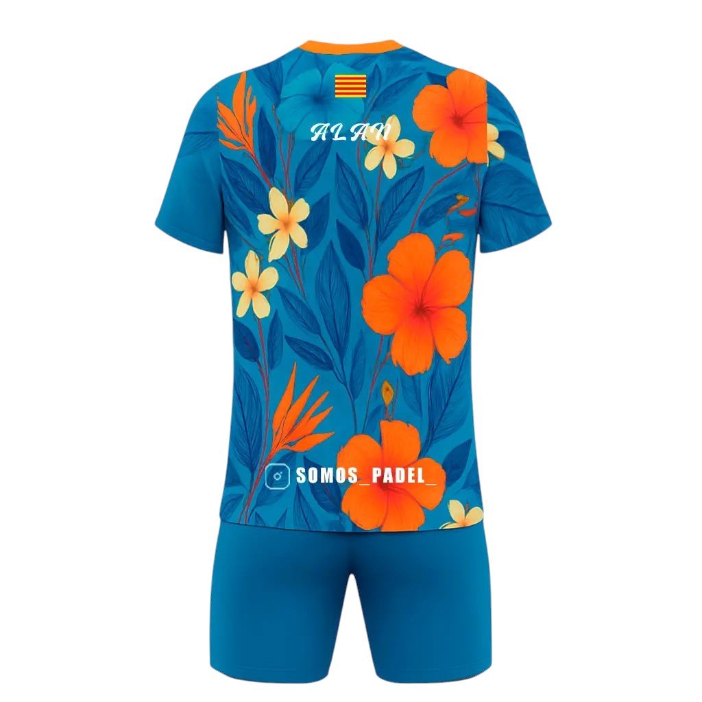 Conjunto de Pádel Tropical Azul y Naranja - Edición Especial "Somos Padel" - Sarposhop