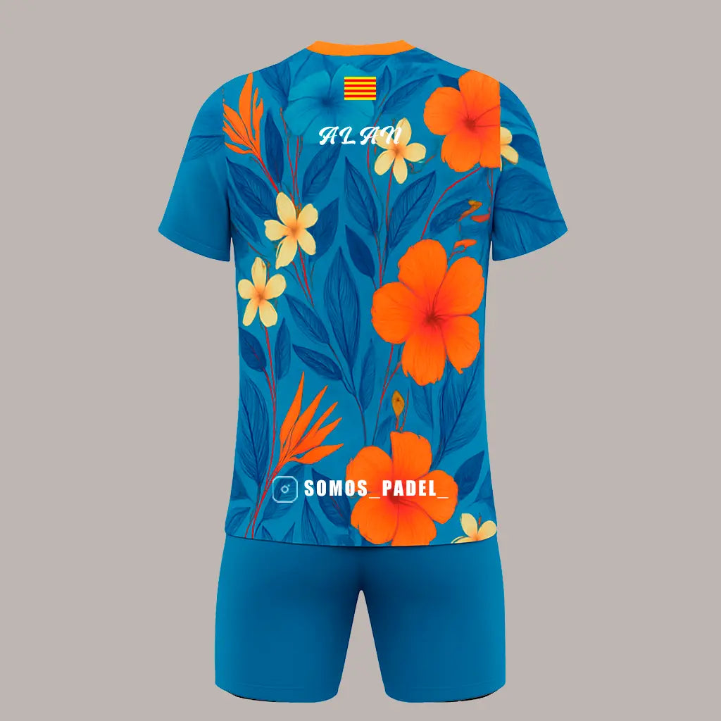 Conjunto de Pádel Tropical Azul y Naranja