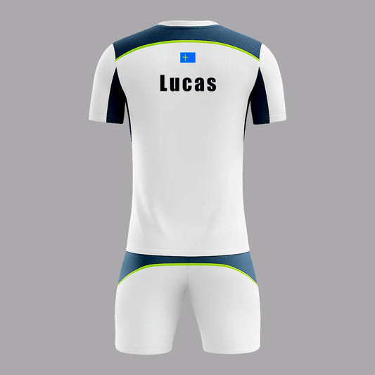 Conjunto de Pádel Personalizado Blanco y Azul Marino