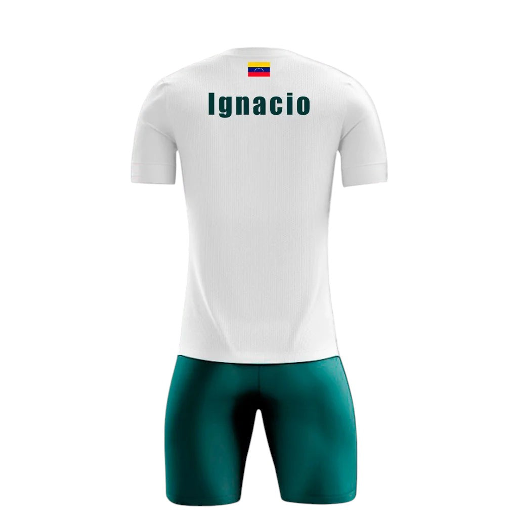 Conjunto de Pádel Blanco y Verde Geométrico - Sarposhop