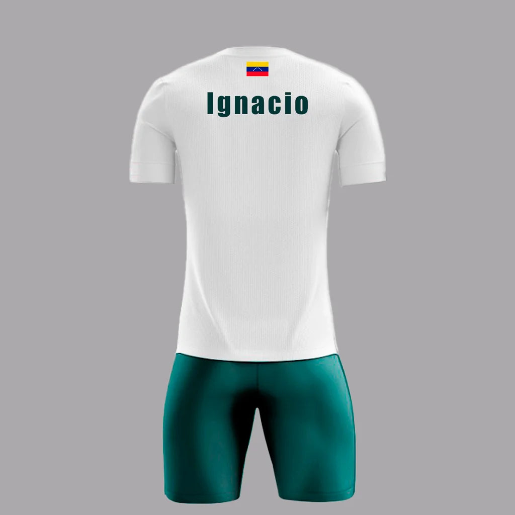 Conjunto de Pádel Blanco y Verde Geométrico