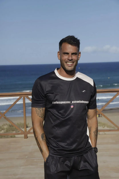 Camiseta de Pádel Negra y Salmón - Sarposhop