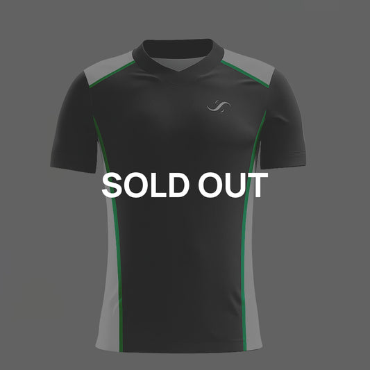 Camiseta de Pádel Negra, Blanca y Verde Personalizada