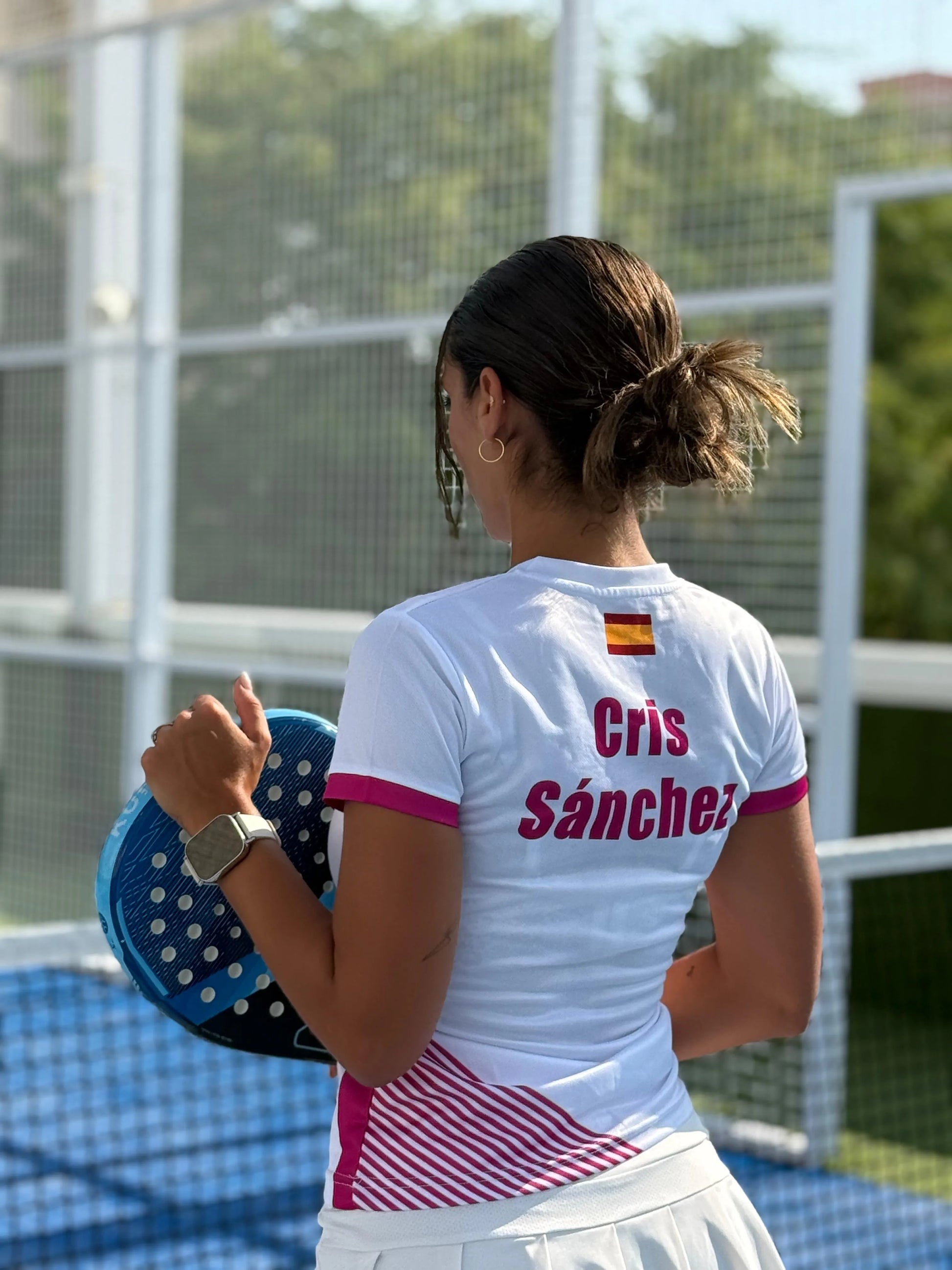 Camiseta de Pádel Mujer Blanca y Rosa - Sarposhop
