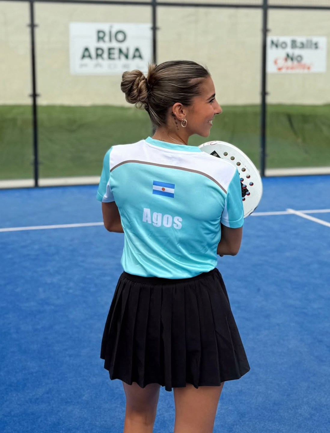 Camiseta de Pádel Mujer Verde Azulado y Blanca - Sarposhop